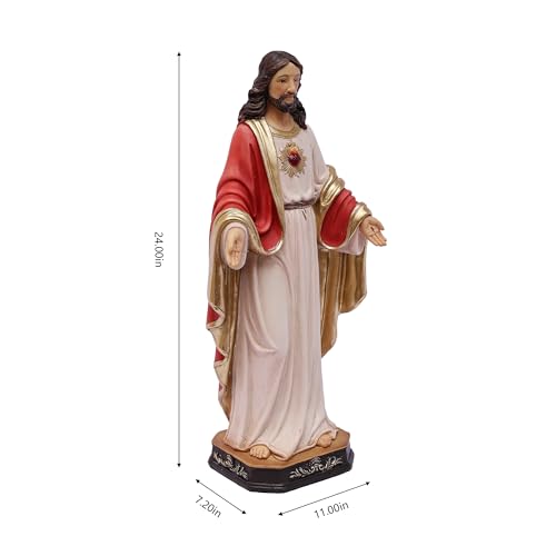 Estatua Sagrado Corazón de Jesús 24 pulg miniatura 7