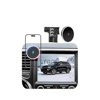 Phone Mount for Jeep Grand Cherokee (2014-2017 2018), Magnetic Phone Holder, Magsafe Car Mount Charger, Dashboard Phone Holder, 15W Wireless Fast Charging for iPhone, Samsung & Google, Car Accessories