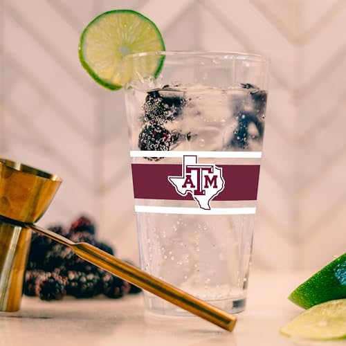 Image of Logo Brands NCAA 16 oz Pint Glass - Durable Glass With Bold Team Color- Chip-Resistant Rim Drinkware For Fans, Tailgates, Home Bars & Everyday Use