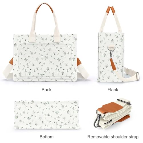 Image of Canvas Tote Bag for Women with Pockets Crossbody Bag Tote Shoulder Handbags Casual Work Bags Everything Tote Bag