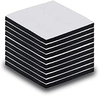 Double Sided Sticky Pads Black, 10 Pcs Adhesive Foam Pads, 40 x 40mm Squares Mounting Pads