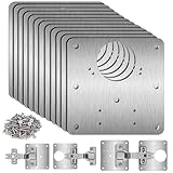 12 Stück Scharniere Reparaturplatte, Küchenscharnier Reparaturplatten mit 72 Schrauben, 9×9cm Edelstahl Scharnier Reparaturplatte für die Reparatur von Tür Schrank Wohnmöbel Schublade Kisten Fenster