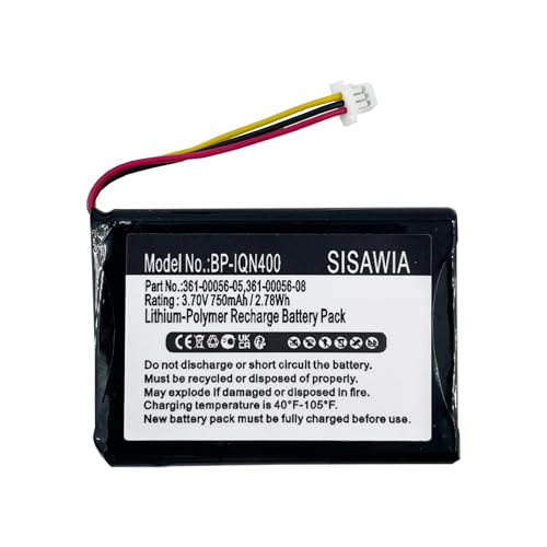 Sisawia Replacement Battery for Garmin Nuvi 40,Nuvi 40LM,Nuvi 52/52LM/56LMT/66LM/68LMT,361-00056-11,361-00056-05,Garmin Nuvi 40 Battery,750mAh