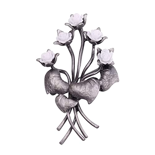 Broche vintage grandes feuilles en résine de haute qualité pour femmes