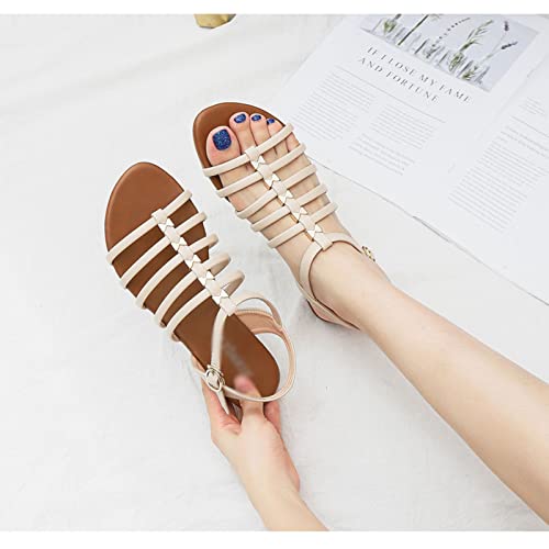 Sandals Sandals for Women with Sloping Heels, Summer Dress and Sandals Sandal(B,38)2