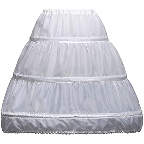 Girls Petticoat 3 Hoops Petticoat Full Slip Flower Girl Crinoline Skirt for 6-7 Years Old Cover