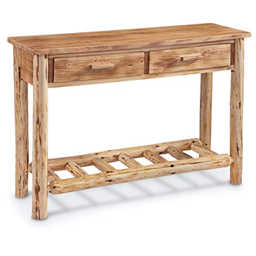 CASTLECREEK Log Sofa Table, Console Tables for Entryway, TV Stand, Rustic, Cabin Decor