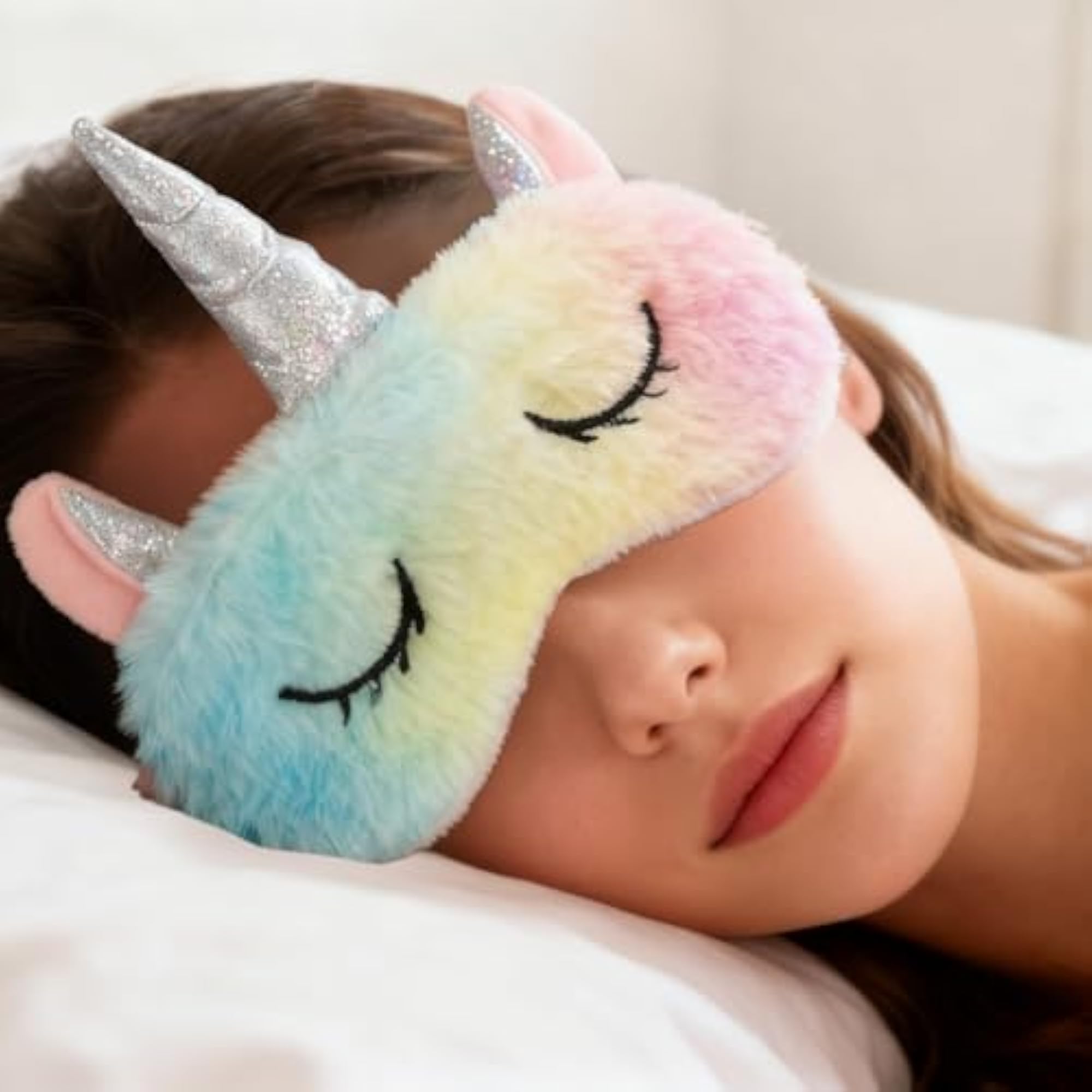 Plush Eye Mask for Sleeping, Soft Sleep Mask for Girls