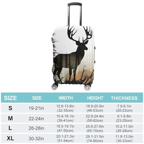 Deer Silhouette Printed Luggage Cover Protector, Fits 18-32 Inch Luggage2