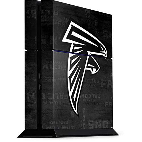 Skinit Decal Gaming Skin Compatible with PS4 Console - Officially Licensed NFL Atlanta Falcons Black & White Design