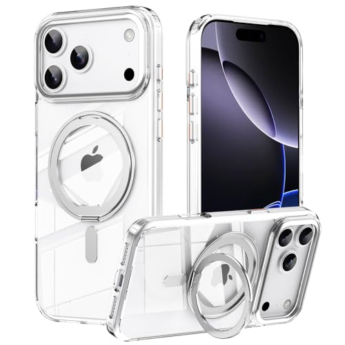 Étui magnétique iPhone 16 Pro avec protection d'objectif et anneau métallique