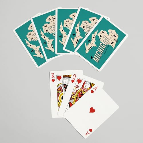 Lantern Press Michigan, Retro Icons, 52 Naipes Poker miniatura 7
