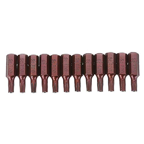 12 Pcs S2 Steel Magnetic Hex Star Torx Head Screwdriver Bits Set 1/4 Hex Shank T6-T40 Torx Security Screwdriver Bit Hollow/Solid