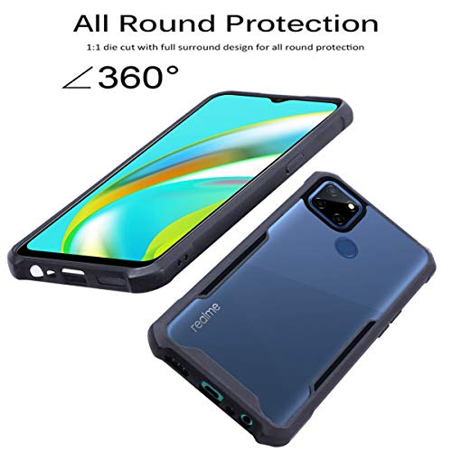 Image of Jkobi Hard PC Crystal Bumper Shockproof Back Cover Case for Realme C12 with Camera Protection (Matte Black)