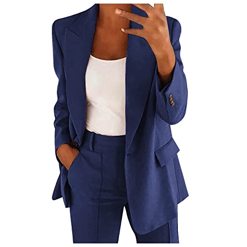 Ensemble veste de costume formel et pantalon mince pour femmes