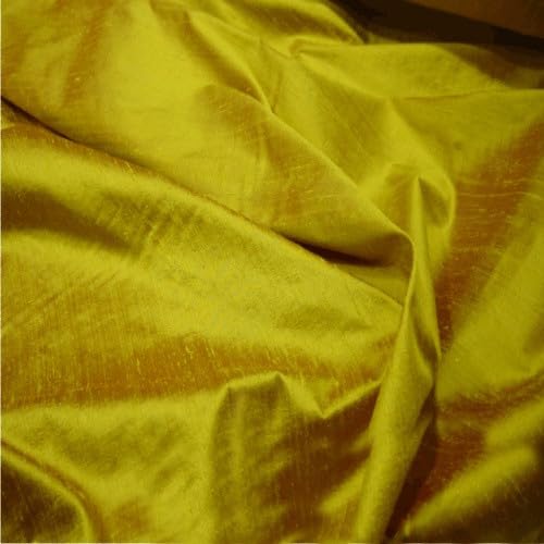 Silk Dupion Fabric, 100% Silk Yarn, 112cm Wide, Luxurious Slub Texture, for Fashion and Soft Furnishings, Multiple Colours (Gold (30), Sample (15 cm x 15cm))
