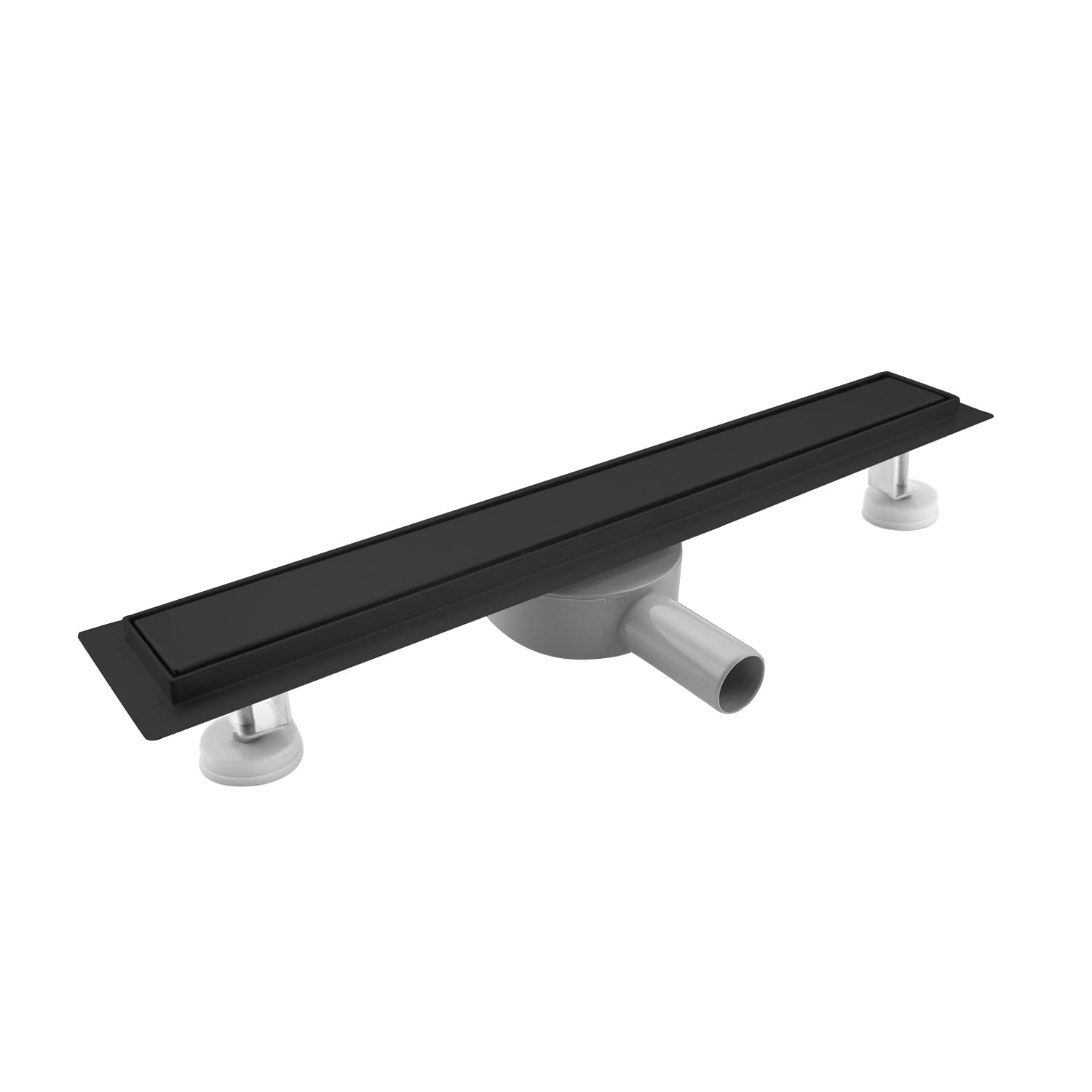 SaniteModar Canalina Scarico Doccia Nero 60cm, Canaletta Doccia con 360° Sifone e Filtro, Pannelli 2 in 1