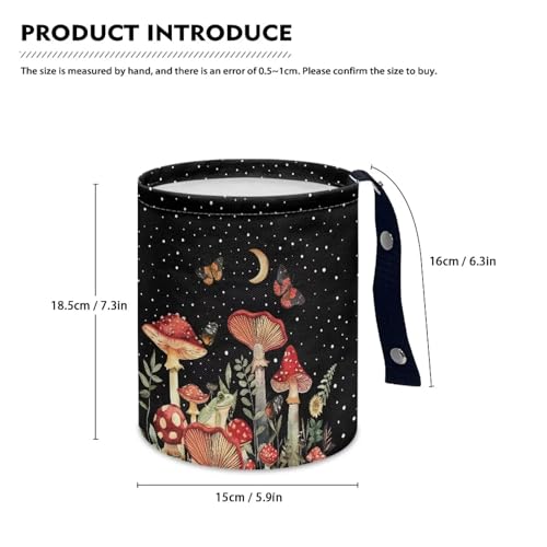 Image of Mushroom Moon Automotive Trash Bin Trash Bag for Cars Hanging Headrest for Back Seat Collapsible Reusable Waterproof Car Organizer