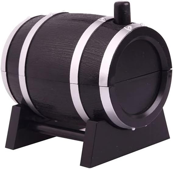 Toothpick Holders Wine Barrel Type Automatic Toothpick Case Press Bucket Dispenser Tooth Pick Cotton Swab Case(D)