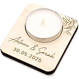 Lot de 40 bougeoirs personnalisés en bois, porte-bougie, prénoms ou...