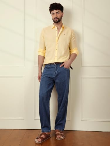 Image of WROGN Men's Linen Blend Shirt | Solid Styles | Slim Fit