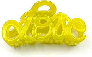 Pinza para el cabello "Love" 8,5 cm amarillo brillante