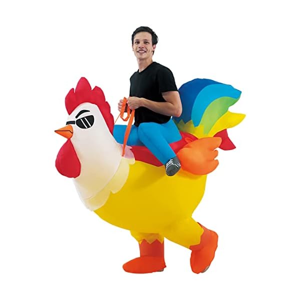 Kooy inflatable costume adult rooster ride on chicken costume,halloween costumes blow up costumes