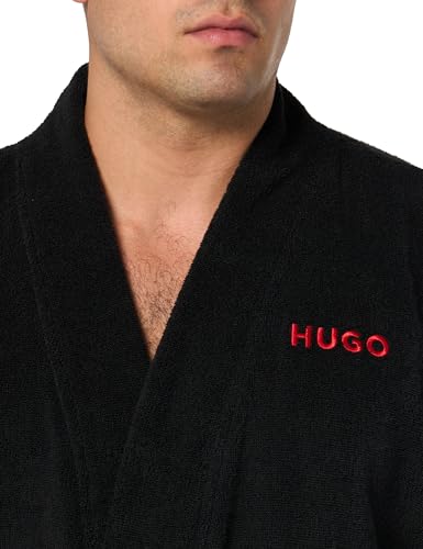 HUGO Mens Long Terry Robe With Embroidered Logo2