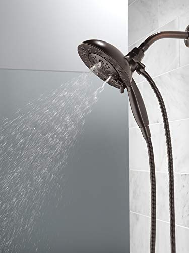 Image of Delta Faucet 5-Spray In2ition Dual Shower Head with Handheld Spray, H2Okinetic Oil Rubbed Bronze Shower Head with Hose, Showerheads, Handheld Shower Heads, Venetian Bronze 58480-RB25-PK