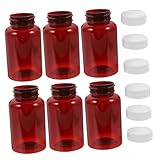 HAPINARY 6-Pack 200ml Amber Pill Bottles with Caps Empty Plastic Medicine Containers UV Protection for Medication Storage for Home or Travel