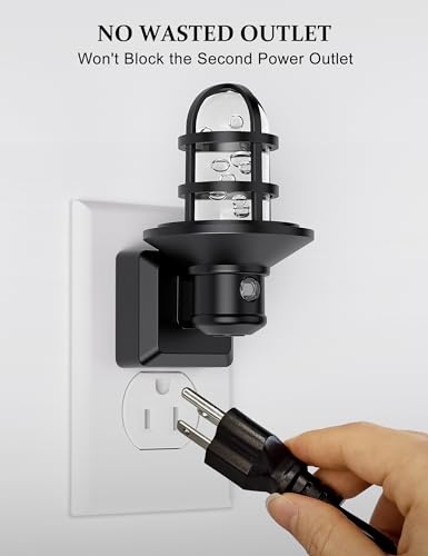 Night Lights Plug into Wall 【 2 Pack】, Vintage LED Night Light, Dusk to Dawn Sensor Auto-On/Off, Soft White 3000K, 30-60LM Dimmable Brightness Night Light for Kids Bedroom Bathroom Rustic Home Décor - Image 5