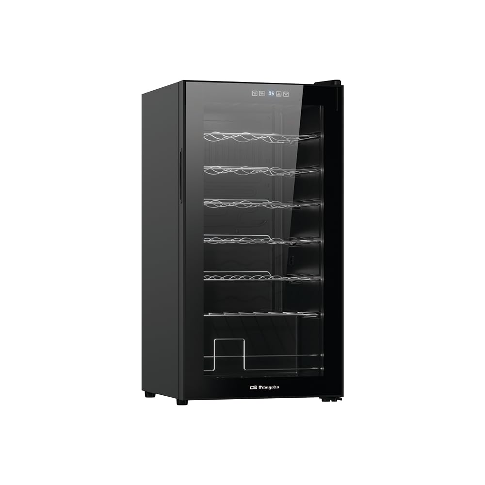 Orbegozo Vinoteca con compresor VCO 2800, volumen 74 litros capacidad para 28 botellas, refrigeracion por compresor, temperatura 5-18º, clase G, R600a