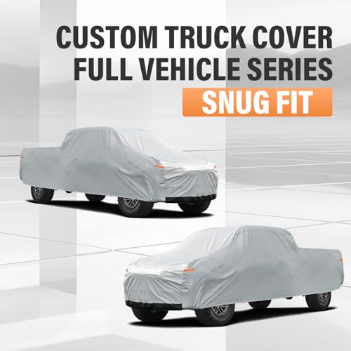 Image of Kayme Full Size Truck Cover Waterproof All Weather - See Vehicle Size Chart - Heavy Duty Outdoor Pickup Cover Sun Uv Rain Protection, Universal Fit Ford F250 F350 etc, Length Up to 261 inch.