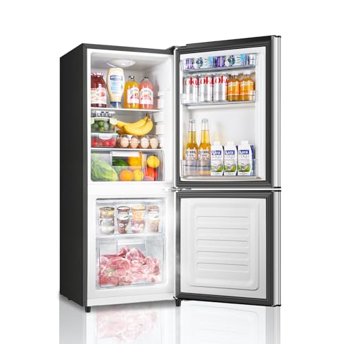 Saeoola LU-HLBCD113 Mini Fridge With Freezer On Bottom, 4.0 Cu.Ft, 2 Doors Compact Small Refrigerator thumb #1