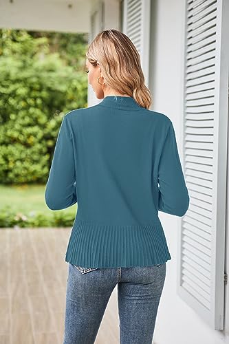 Image of GRACE KARIN Women's Lightweight Peplum Cardigan Sweaters Open Front Cropped Cardigan Long Sleeve Trendy Summer Knit Tops