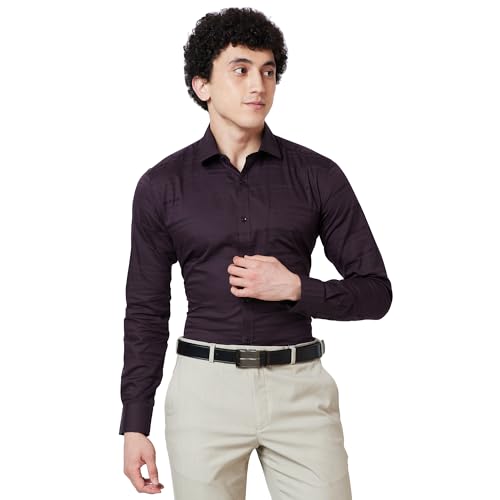 Image of Park Avenue Men's Pure Cotton Stripe Pattern Slim Fit Semi Cutaway Collar Full Sleeve Formal Shirt
