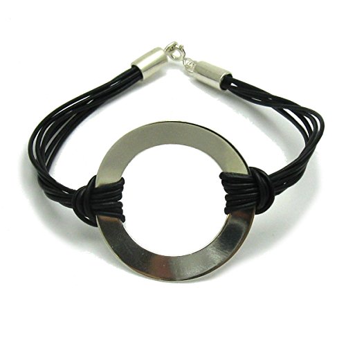 Bracelet en argent massif 925 Empress : le cadeau parfait en cuir naturel