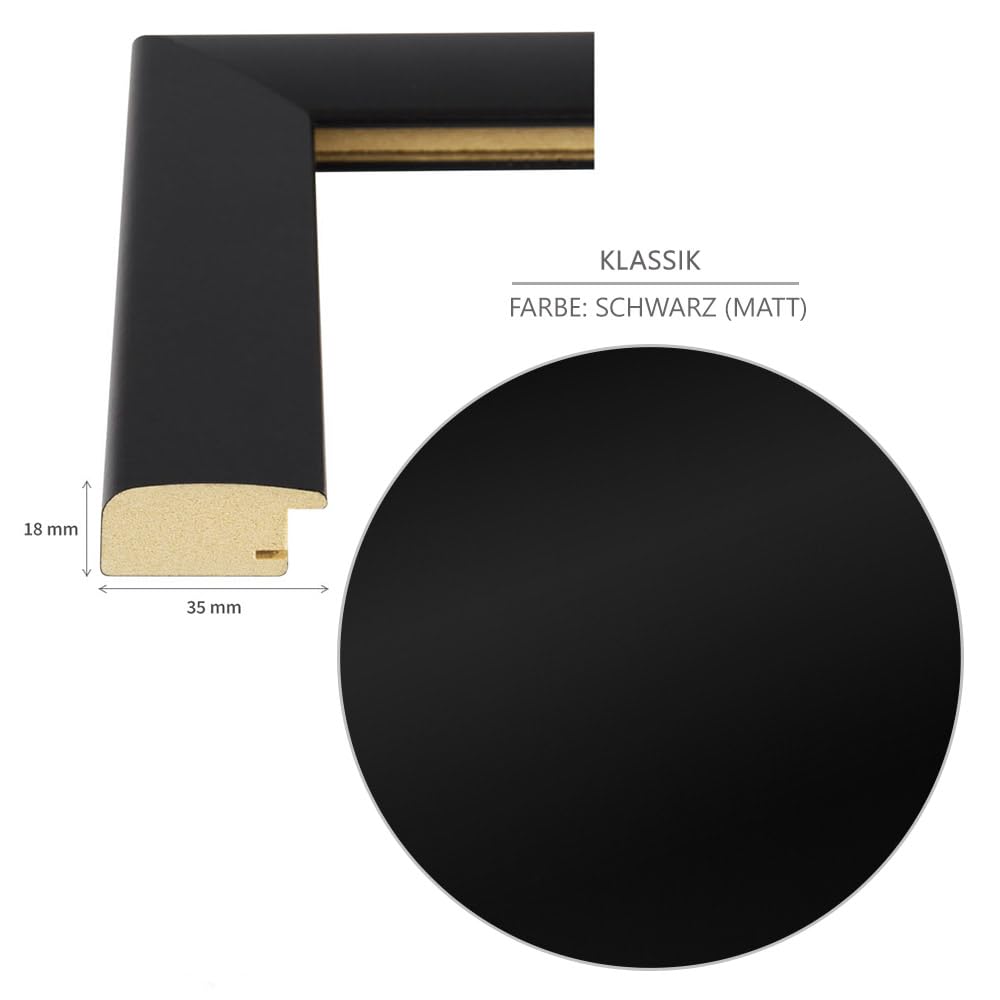 Haak Bilderrahmen (Klassik), 100X150cm Schwarz (matt)