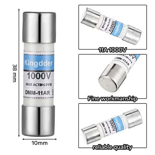 Kingdder Digital Multimeter Fuse Dmm-11A 11A 1000V DMM Replacement Fast Acting Replacement Agent Fuse 10 x 38 mm, 3/8 Inch x 1-1/2 Inch(5 Pcs)