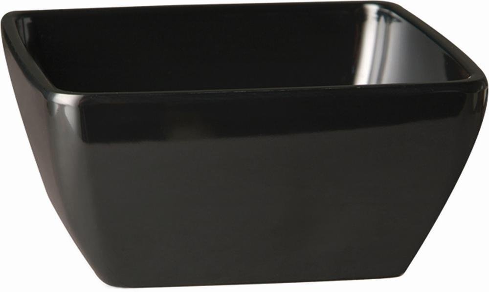 APS GF133 Melamine Square Bowl, 9 cm Item Length, Pure Black