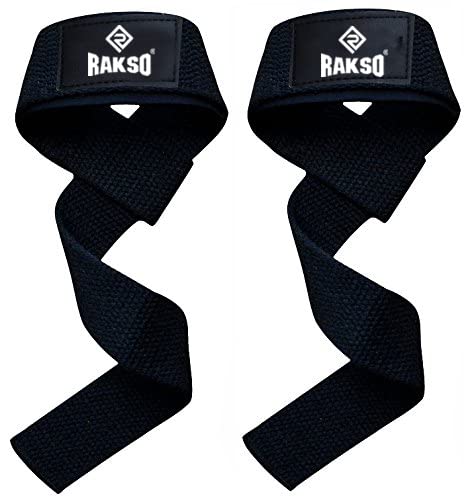 RAKSO Gym Weight Lifting Straps, Wrist Supporter, Deadlift Straps, Wrist Support, Gym Equipment Non-Slip Wrist Band Pair for Men cotton-image-36