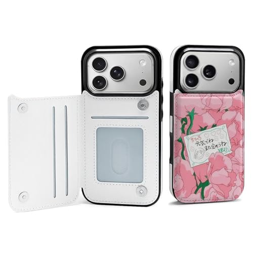 LJSHFAU 千と千尋の神隠し さよならの花 Apple iPhone 17用 携帯電話ケース おもしろい アイフォン17携帯カバー 手帳型 財布型ケース 全面保護 カード収納 スタンド機能付き 軽量 耐衝撃 手触りが良い 合成皮革(iPhone 17