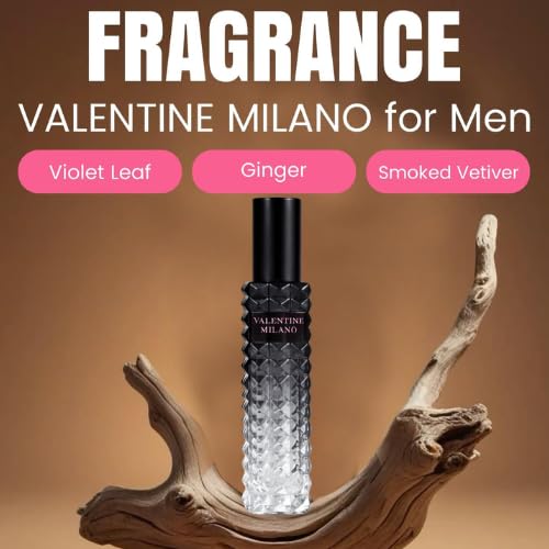 Valentine Milano Cologne for Men, Eau de Parfum, Woody Aromatic Fragrance with Violet Leaf, Ginger, Smoked Vetiver Notes, 3.4 Fl Oz/100ML + 30 ML Travel Spray, Fragrance for Men Gift Set - Image 3