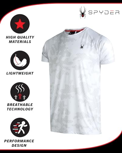Spyder Men's Active Shirt - Camo Fitted Short Sleeve Performance Training Shirt - Dry Fit Workout Shirt for Men (S-XL)2