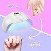 PHIAKLE Professional UV LED Nail Lamp X7 for Gel Polish Led for Gel Nails 3 Timers (White)