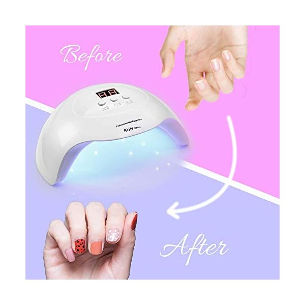 PHIAKLE Professional UV LED Nail Lamp X7 for Gel Polish Led for Gel Nails 3 Timers (White)