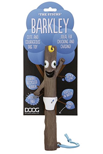 DOOG Barkley Fetch Stick – Safe and Splinter-Free Rubber Dog Toy, Lightweight, Durable, and Floatable – Perfect for Active Dogs, Easy to Clean