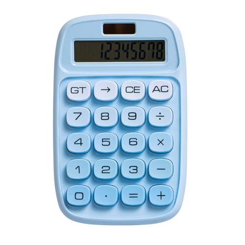 Image of Desktop Colorful Calculator 12 Digit, Dual Solar Power and Battery LCD Display, Easy to Press Big Buttons for Home, Office, School, College Class and Business Use (Blue)