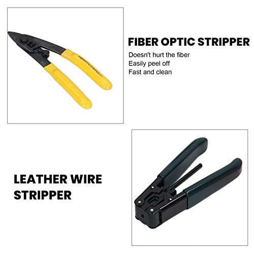 Image of 15PCS Fiber Optic Termination Tool Kit FTTH Fiber Optic Tool Kit Cold Connection Assembly with Optical Power Meter