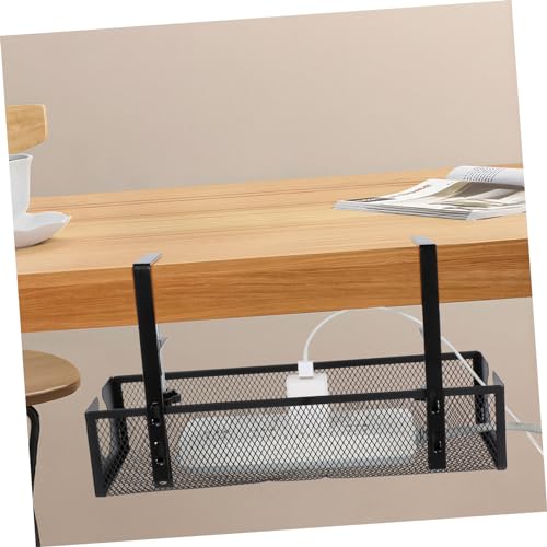 Organizador de cables para escritorio Bandeja portacables resistente de alambre metálico para oficina en casa miniatura 6